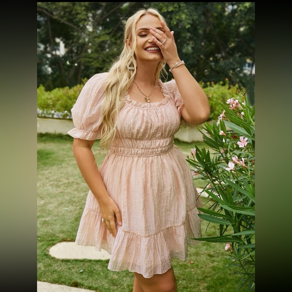 Simplee Pink Frill dress